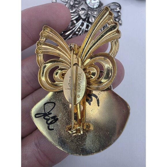 Jane AOL Guardian Angel Pin Brooches Silver & Gold Tone Faux Pearl Lot of 5 Xmas - Picture 6 of 15